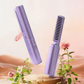 Rechargeable Mini Hair Straightener Brush — Purple